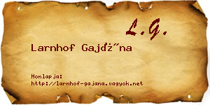 Larnhof Gajána névjegykártya